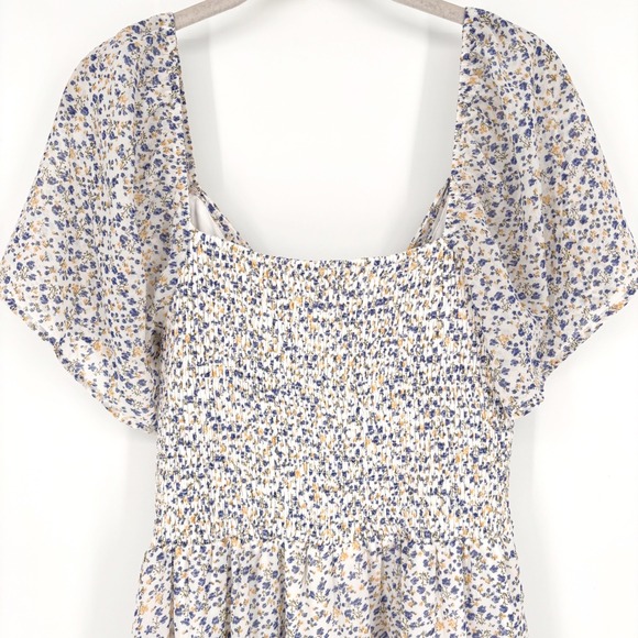 Baltic Born Emiliana Floral Maxi Dress Sz L Twist Front White Blue Yellow Flowy - Picture 9 of 13